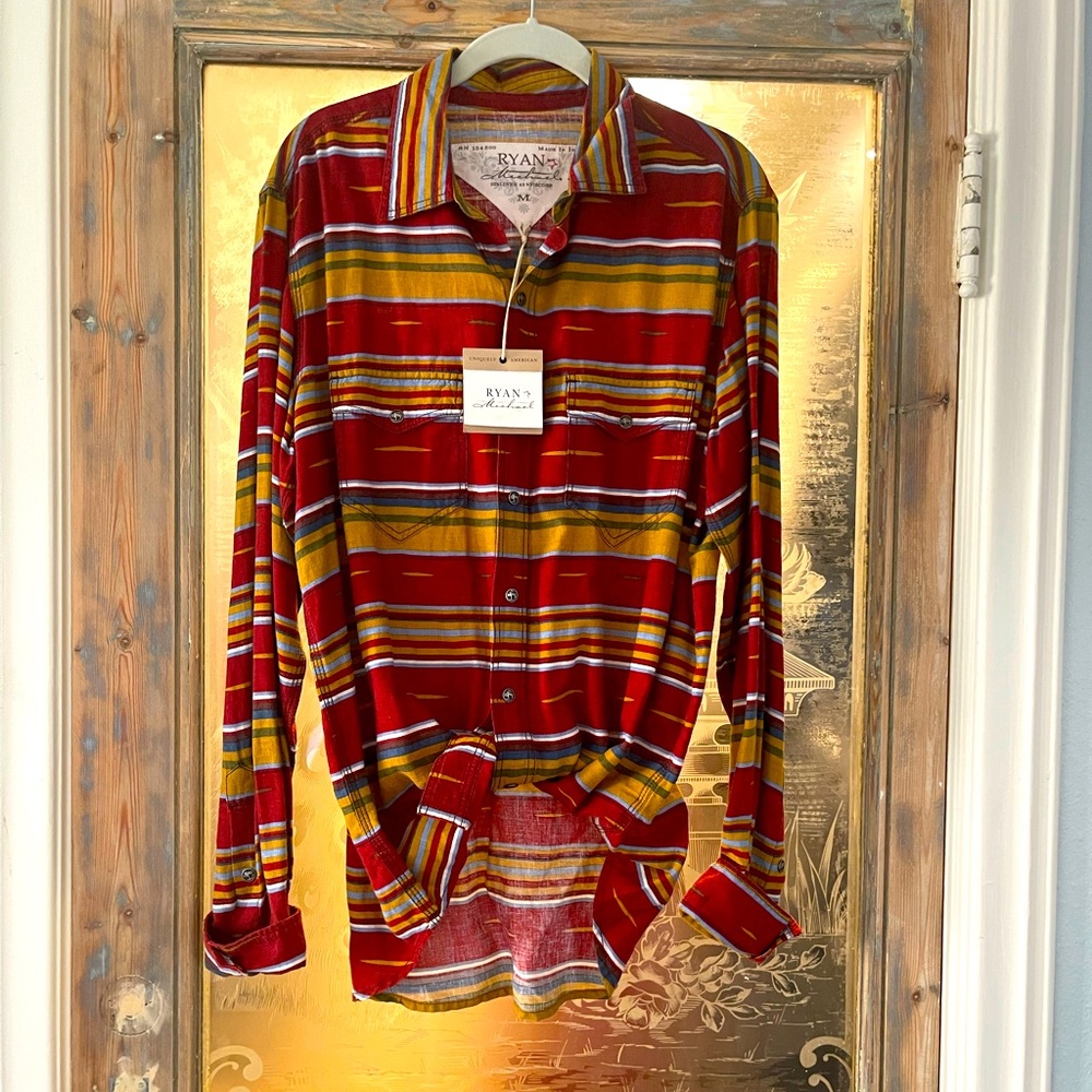 Ryan Michael Button down shirt. Southwestern (Yellowstone) style Buffalo Buttons